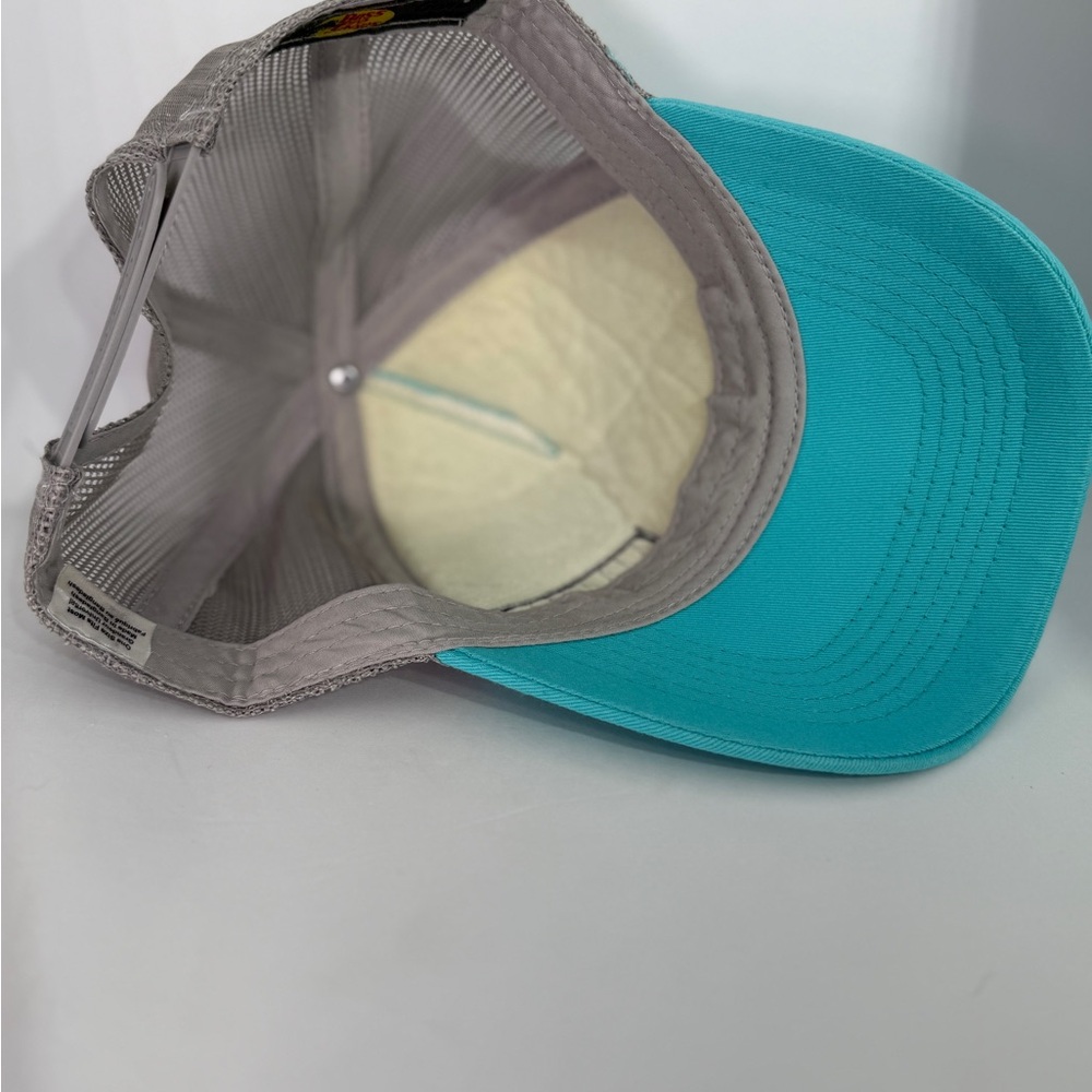 Bass Pro Shops Mesh Trucker Cap Light Cobalt Blue with Gray Mesh Back - Picture 4 of 6